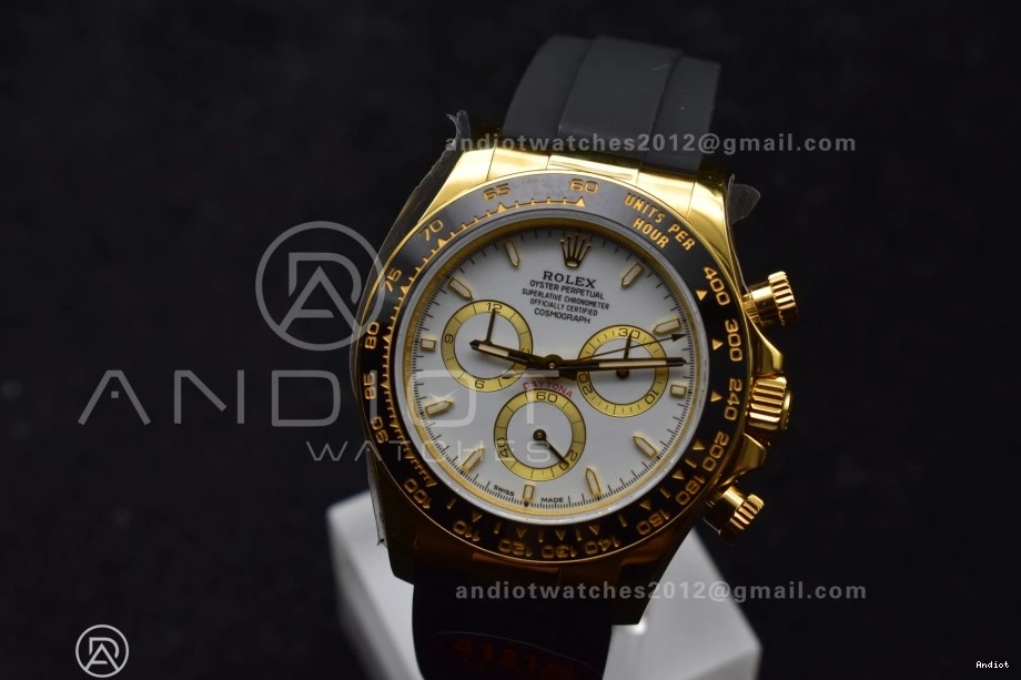 Dial SH4131 on Oysterflex 126518 Edition V6 Best (Weighted) White QF Strap 1:1 Daytona 0214